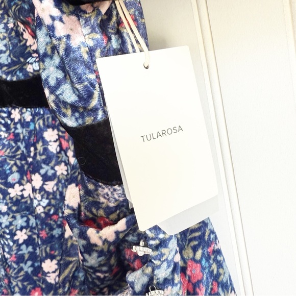Tularosa Size S Puff Sleeve Velvet Maelie Mini Dress in Carmella Floral NEW! - Picture 5 of 8